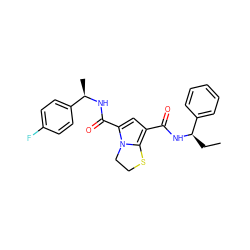 CC[C@@H](NC(=O)c1cc(C(=O)N[C@H](C)c2ccc(F)cc2)n2c1SCC2)c1ccccc1 ZINC000146075214