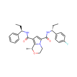 CC[C@@H](NC(=O)c1cc(C(=O)N[C@H](CC)c2ccc(F)cc2)n2c1[C@@H](C)OCC2)c1ccccc1 ZINC000146060694