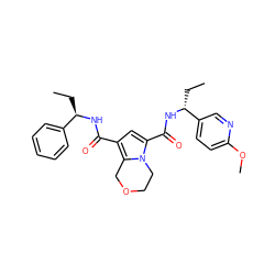 CC[C@@H](NC(=O)c1cc(C(=O)N[C@H](CC)c2ccc(OC)nc2)n2c1COCC2)c1ccccc1 ZINC000146135747