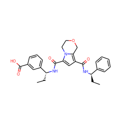 CC[C@@H](NC(=O)c1cc(C(=O)N[C@H](CC)c2cccc(C(=O)O)c2)n2c1COCC2)c1ccccc1 ZINC000143710145