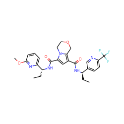 CC[C@@H](NC(=O)c1cc(C(=O)N[C@H](CC)c2cccc(OC)n2)n2c1COCC2)c1ccc(C(F)(F)F)nc1 ZINC000146127873