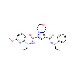 CC[C@@H](NC(=O)c1cc(C(=O)N[C@H](CC)c2cccc(OC)n2)n2c1COCC2)c1ccccc1 ZINC000146059671