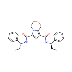 CC[C@@H](NC(=O)c1cc(C(=O)N[C@H](CC)c2ccccc2)n2c1COCC2)c1ccccc1 ZINC000143883829