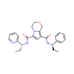 CC[C@@H](NC(=O)c1cc(C(=O)N[C@H](CC)c2ccccn2)n2c1COCC2)c1ccccc1 ZINC000143807436