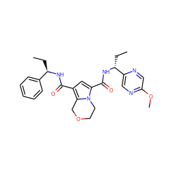 CC[C@@H](NC(=O)c1cc(C(=O)N[C@H](CC)c2cnc(OC)cn2)n2c1COCC2)c1ccccc1 ZINC000146142670