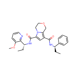 CC[C@@H](NC(=O)c1cc(C(=O)N[C@H](CC)c2ncccc2OC)n2c1COCC2)c1ccccc1 ZINC000146057601