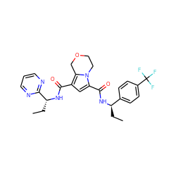 CC[C@@H](NC(=O)c1cc(C(=O)N[C@H](CC)c2ncccn2)c2n1CCOC2)c1ccc(C(F)(F)F)cc1 ZINC000146147802