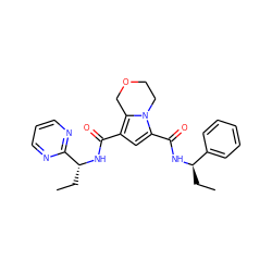 CC[C@@H](NC(=O)c1cc(C(=O)N[C@H](CC)c2ncccn2)c2n1CCOC2)c1ccccc1 ZINC000146059927