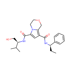 CC[C@@H](NC(=O)c1cc(C(=O)N[C@H](CO)C(C)C)n2c1COCC2)c1ccccc1 ZINC000146058649