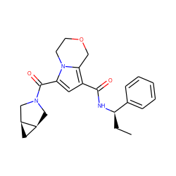 CC[C@@H](NC(=O)c1cc(C(=O)N2C[C@H]3C[C@H]3C2)n2c1COCC2)c1ccccc1 ZINC000146138246