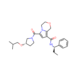 CC[C@@H](NC(=O)c1cc(C(=O)N2CC[C@H](OCC(C)C)C2)n2c1COCC2)c1ccccc1 ZINC000146125000