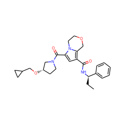 CC[C@@H](NC(=O)c1cc(C(=O)N2CC[C@H](OCC3CC3)C2)n2c1COCC2)c1ccccc1 ZINC000146104144