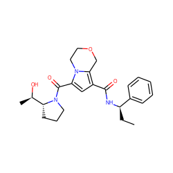 CC[C@@H](NC(=O)c1cc(C(=O)N2CCC[C@@H]2[C@@H](C)O)n2c1COCC2)c1ccccc1 ZINC000146069633