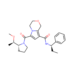 CC[C@@H](NC(=O)c1cc(C(=O)N2CCC[C@@H]2[C@@H](C)OC)n2c1COCC2)c1ccccc1 ZINC000146069241