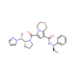 CC[C@@H](NC(=O)c1cc(C(=O)N2CCC[C@@H]2[C@@H](C)n2cccn2)n2c1COCC2)c1ccccc1 ZINC000146070269