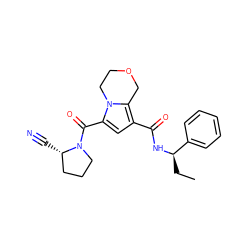 CC[C@@H](NC(=O)c1cc(C(=O)N2CCC[C@@H]2C#N)n2c1COCC2)c1ccccc1 ZINC000146141692