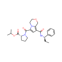 CC[C@@H](NC(=O)c1cc(C(=O)N2CCC[C@@H]2C(=O)OC(C)C)n2c1COCC2)c1ccccc1 ZINC000143869686