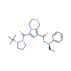 CC[C@@H](NC(=O)c1cc(C(=O)N2CCC[C@@H]2C(C)(C)C)n2c1COCC2)c1ccccc1 ZINC000146107997