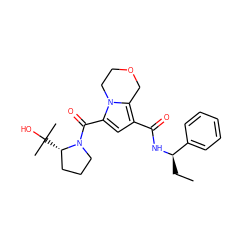 CC[C@@H](NC(=O)c1cc(C(=O)N2CCC[C@@H]2C(C)(C)O)n2c1COCC2)c1ccccc1 ZINC000146107590