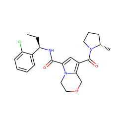 CC[C@@H](NC(=O)c1cc(C(=O)N2CCC[C@@H]2C)c2n1CCOC2)c1ccccc1Cl ZINC000146148802