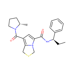 CC[C@@H](NC(=O)c1cc(C(=O)N2CCC[C@@H]2C)c2n1CSC2)c1ccccc1 ZINC000146077048