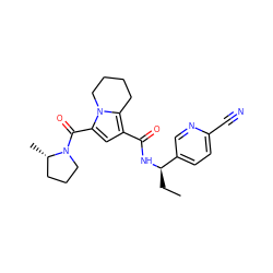 CC[C@@H](NC(=O)c1cc(C(=O)N2CCC[C@@H]2C)n2c1CCCC2)c1ccc(C#N)nc1 ZINC000146146436