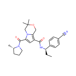 CC[C@@H](NC(=O)c1cc(C(=O)N2CCC[C@@H]2C)n2c1COC(C)(C)C2)c1ccc(C#N)cc1 ZINC000146150451