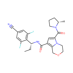 CC[C@@H](NC(=O)c1cc(C(=O)N2CCC[C@@H]2C)n2c1COCC2)c1c(F)cc(C#N)cc1F ZINC000146066825