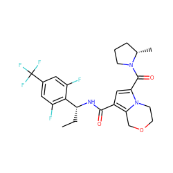 CC[C@@H](NC(=O)c1cc(C(=O)N2CCC[C@@H]2C)n2c1COCC2)c1c(F)cc(C(F)(F)F)cc1F ZINC000146105153