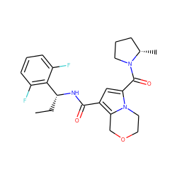 CC[C@@H](NC(=O)c1cc(C(=O)N2CCC[C@@H]2C)n2c1COCC2)c1c(F)cccc1F ZINC000146089287