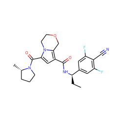 CC[C@@H](NC(=O)c1cc(C(=O)N2CCC[C@@H]2C)n2c1COCC2)c1cc(F)c(C#N)c(F)c1 ZINC000146053343