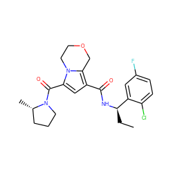 CC[C@@H](NC(=O)c1cc(C(=O)N2CCC[C@@H]2C)n2c1COCC2)c1cc(F)ccc1Cl ZINC000146089895