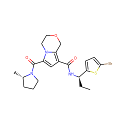 CC[C@@H](NC(=O)c1cc(C(=O)N2CCC[C@@H]2C)n2c1COCC2)c1ccc(Br)s1 ZINC000146099603