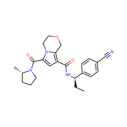 CC[C@@H](NC(=O)c1cc(C(=O)N2CCC[C@@H]2C)n2c1COCC2)c1ccc(C#N)cc1 ZINC000146120506