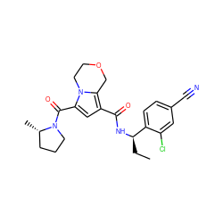 CC[C@@H](NC(=O)c1cc(C(=O)N2CCC[C@@H]2C)n2c1COCC2)c1ccc(C#N)cc1Cl ZINC000146064828