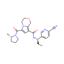 CC[C@@H](NC(=O)c1cc(C(=O)N2CCC[C@@H]2C)n2c1COCC2)c1ccc(C#N)nc1 ZINC000146122434