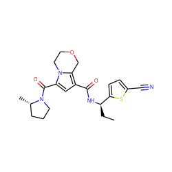 CC[C@@H](NC(=O)c1cc(C(=O)N2CCC[C@@H]2C)n2c1COCC2)c1ccc(C#N)s1 ZINC000146112869