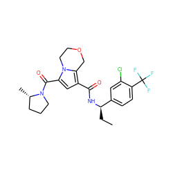 CC[C@@H](NC(=O)c1cc(C(=O)N2CCC[C@@H]2C)n2c1COCC2)c1ccc(C(F)(F)F)c(Cl)c1 ZINC000146118059