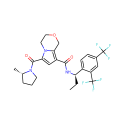 CC[C@@H](NC(=O)c1cc(C(=O)N2CCC[C@@H]2C)n2c1COCC2)c1ccc(C(F)(F)F)cc1C(F)(F)F ZINC000146065781