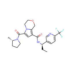 CC[C@@H](NC(=O)c1cc(C(=O)N2CCC[C@@H]2C)n2c1COCC2)c1ccc(C(F)(F)F)nc1 ZINC000205569518