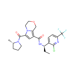 CC[C@@H](NC(=O)c1cc(C(=O)N2CCC[C@@H]2C)n2c1COCC2)c1ccc(C(F)(F)F)nc1Cl ZINC000146121758