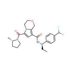 CC[C@@H](NC(=O)c1cc(C(=O)N2CCC[C@@H]2C)n2c1COCC2)c1ccc(C(F)F)cc1 ZINC000146121297