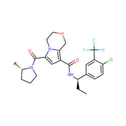 CC[C@@H](NC(=O)c1cc(C(=O)N2CCC[C@@H]2C)n2c1COCC2)c1ccc(Cl)c(C(F)(F)F)c1 ZINC000146067860