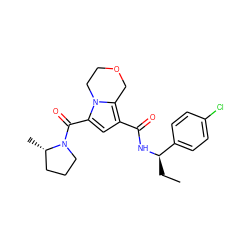 CC[C@@H](NC(=O)c1cc(C(=O)N2CCC[C@@H]2C)n2c1COCC2)c1ccc(Cl)cc1 ZINC000146074598