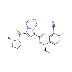 CC[C@@H](NC(=O)c1cc(C(=O)N2CCC[C@@H]2C)n2c1COCC2)c1ccc(F)c(C#N)c1 ZINC000146056778