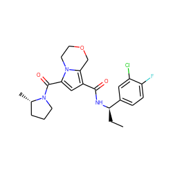 CC[C@@H](NC(=O)c1cc(C(=O)N2CCC[C@@H]2C)n2c1COCC2)c1ccc(F)c(Cl)c1 ZINC000146100655