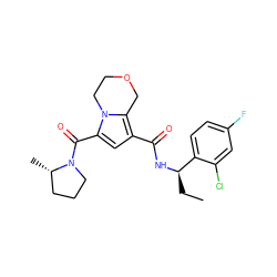 CC[C@@H](NC(=O)c1cc(C(=O)N2CCC[C@@H]2C)n2c1COCC2)c1ccc(F)cc1Cl ZINC000146089074