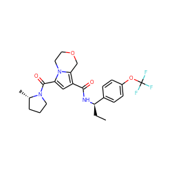 CC[C@@H](NC(=O)c1cc(C(=O)N2CCC[C@@H]2C)n2c1COCC2)c1ccc(OC(F)(F)F)cc1 ZINC000146121500