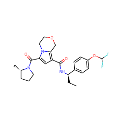 CC[C@@H](NC(=O)c1cc(C(=O)N2CCC[C@@H]2C)n2c1COCC2)c1ccc(OC(F)F)cc1 ZINC000146120739