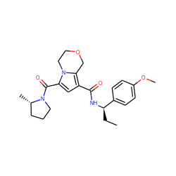 CC[C@@H](NC(=O)c1cc(C(=O)N2CCC[C@@H]2C)n2c1COCC2)c1ccc(OC)cc1 ZINC000146096638